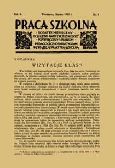 Praca szkolna : dodatek miesięczny do Głosu Nauczycielskiego, poświęcony sprawom pedagogiczno-dydaktycznym w związku z praktyką szkolną, Rok X, nr 3