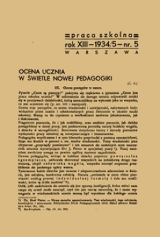 Praca szkolna : dodatek miesięczny do Głosu Nauczycielskiego, poświęcony sprawom pedagogiczno-dydaktycznym w związku z praktyką szkolną, Rok XIII, nr 5