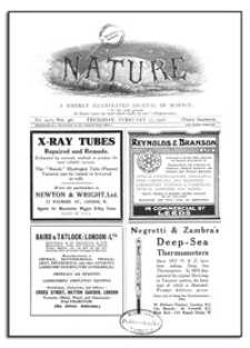 Nature : a Weekly Illustrated Journal of Science. Volume 96, 1916 February 17, [No. 2416]