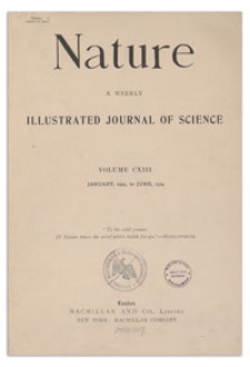 Nature : a Weekly Illustrated Journal of Science. Volume 113, 1924 January 19, [No. 2829]