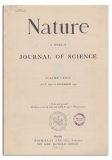 Nature : a Weekly Illustrated Journal of Science. Volume 126, 1930 July 26, [No. 3169]
