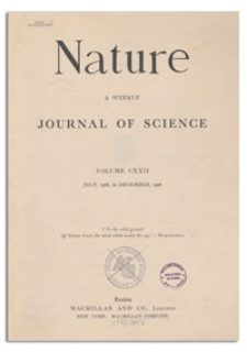 Nature : a Weekly Illustrated Journal of Science. Volume 122, 1928 July 14, [No. 3063]