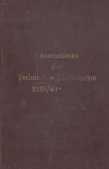 Dissertationen der Technischen Hochschulen 1939/40-