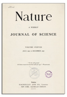 Nature : a Weekly Illustrated Journal of Science. Volume 128, 1931 October 3, [No. 3231]