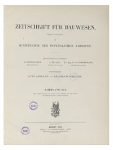 Zeitschrift für Bauwesen, Jr. LII, 1902, H. 4-6