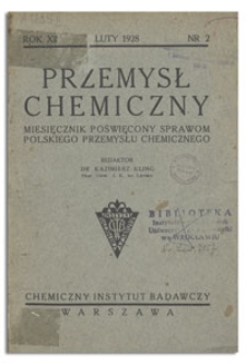 Przemysł Chemiczny : miesięcznik poświęcony sprawom polskiego przemysłu chemicznego. R. XII, maj 1928, z. 5