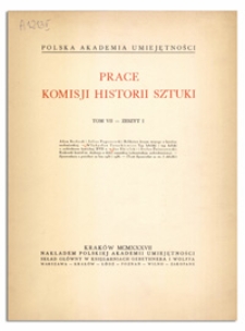 Prace Komisji Historii Sztuki, T. 7, Z. 2
