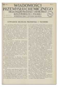 Wiadomości Przemysłu Chemicznego : Organ Związku Przemysłu Chemicznego Rzeczypospolitej Polskiej. R. IX, 15 marca 1934, nr 6