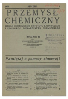 Przemysł Chemiczny : Organ Chemicznego Instytutu Badawczego i Polskiego Towarzystwa Chemicznego. R. XXII, lipiec-sierpień 1938, nr 7-8