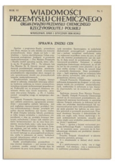 Wiadomości Przemysłu Chemicznego : Organ Związku Przemysłu Chemicznego Rzeczypospolitej Polskiej. R. XI, 1 czerwca 1936, nr 11