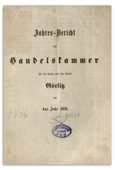 Jahres-Bericht der Handelskammer für die Stadt und den Kreis Görlitz für das Jahr 1859
