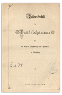 Jahres-Bericht der Handelskammer für die Kreise Hirschberg und Schönau zu Hirschberg für das Jahr 1865