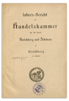 Jahresbericht der Handelskammer für die Kreise Hirschberg und Schönau in Hirschberg in Schlesien für das Jahr 1904