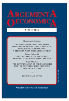 Meta-paradigmatic cognitive perspective in management studies. Argumenta Oeconomica, 2012, Nr 2 (29), s. 33-51