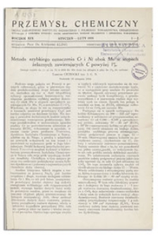 Przemysł Chemiczny : Organ Chemicznego Instytutu Badawczego i Polskiego Towarzystwa Chemicznego. R. XIX, kwiecień 1935, nr 4