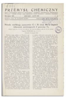 Przemysł Chemiczny : Organ Chemicznego Instytutu Badawczego i Polskiego Towarzystwa Chemicznego. R. XIX, lipiec-sierpień 1935, nr 7-8