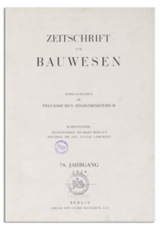 Zeitschrift für Bauwesen, Jr. 78, 1928, H. 5