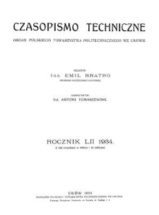 Czasopismo Techniczne. R. 52, 25 września 1934, Nr 18