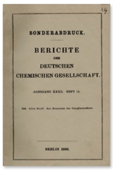 Zur Kenntniss der Oxygluconsäure, Berichte der Deutschen Chemischen Gesellschaft, 1899, Jahrgang XXXII, Heft 13, s. 2269-2273