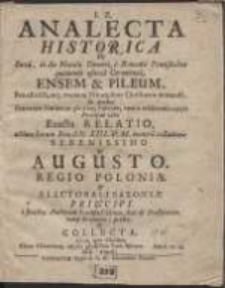 I.Z. Analecta Historica De Sacra, in die Natalis Domini a Romanis Pontificibus quotannis usitata Caeremonia Ensem & Pileum [...] e fontibus Authorum Eclesiasticorum, tum & Profanorum varii Idiomatis, petita & Collecta