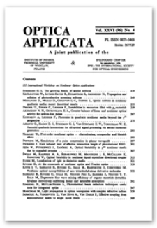 Contents [Optica Applicata, Vol. 26, 1996, nr 4]