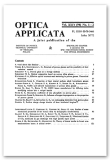 Contents [Optica Applicata, Vol. 24, 1994, nr 1-2]