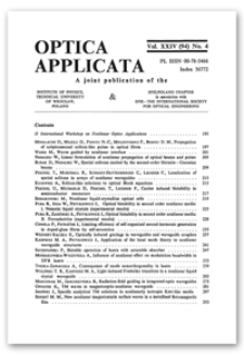 Contents [Optica Applicata, Vol. 24, 1994, nr 4]