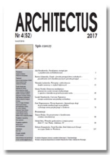 Spis treści [Architectus : Pismo Wydziału Architektury Politechniki Wrocławskiej, 2017, nr 4 (52)]