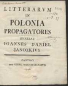 Litterarum In Polonia Propagatores [...]