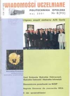 Wiadomości Uczelniane : pismo informacyjne Politechniki Opolskiej, nr 8 (95), maj 2001