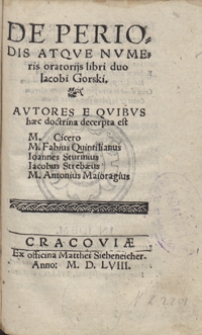 De Periodis Atque Numeris oratoriis libri duo