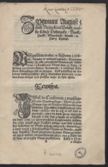 [Reces sejmu koronnego lubelskiego z dn. 15 sierpnia 1566 r.]