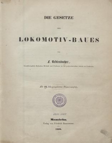 Die Gesetze des Lokomotiv-Baues