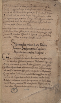 [Acta Tomiciana. Tom III obejmujący odpisy akt politycznych, listów, wierszy dot. dziejów Polski za panowania Zygmunta I Starego z lat 1514-1515]