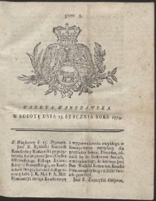 Gazeta Warszawska. R.1774 Nr 5