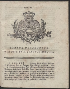 Gazeta Warszawska. R.1774 Nr 11
