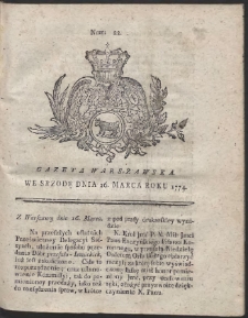 Gazeta Warszawska. R.1774 Nr 22