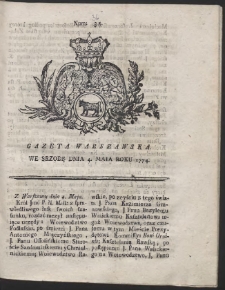 Gazeta Warszawska. R.1774 Nr 36