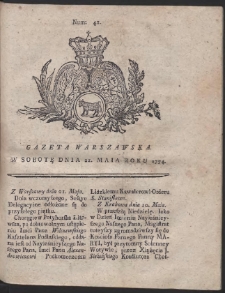 Gazeta Warszawska. R.1774 Nr 41