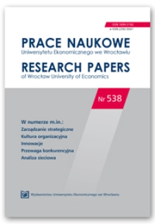 Spis treści [Prace Naukowe Uniwersytetu Ekonomicznego we Wrocławiu = Research Papers of Wrocław University of Economics; 2018; Nr 538]