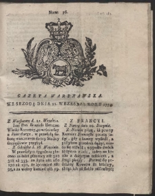 Gazeta Warszawska. R.1774 Nr 76
