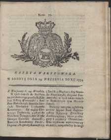 Gazeta Warszawska. R.1774 Nr 77