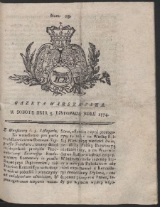 Gazeta Warszawska. R.1774 Nr 89