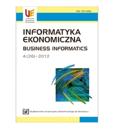 Spis treści [Informatyka Ekonomiczna = Business Informatics, 2012, Nr 4 (25)]