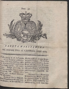 Gazeta Warszawska. R.1774 Nr 92