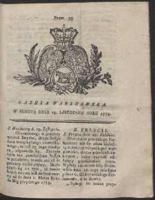 Gazeta Warszawska. R.1774 Nr 93