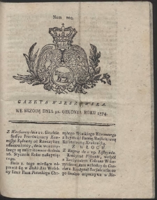 Gazeta Warszawska. R.1774 Nr 102
