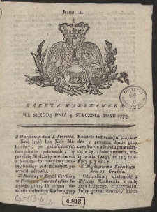 Gazeta Warszawska. R.1775 Nr 1