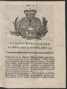 Gazeta Warszawska. R.1775 Nr 5