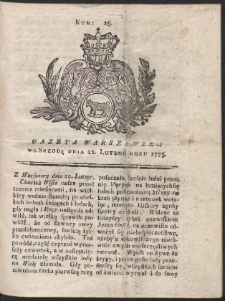 Gazeta Warszawska. R.1775 Nr 15